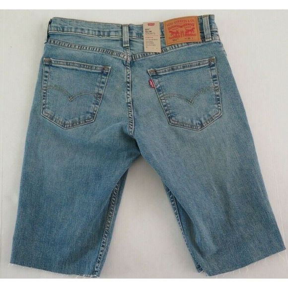 Levi's 511 Men’s Sz 31 Light Blue Denim Slim Stretch Cut Off Style Shorts - Picture 2 of 8